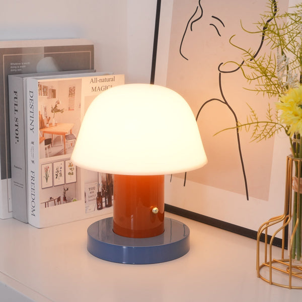 mushroom cordless led table lamp touch control rechargeable