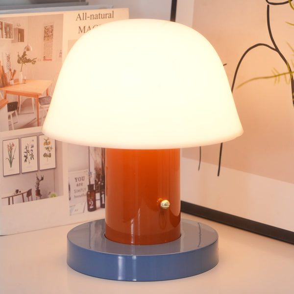 mushroom cordless led table lamp touch control rechargeable