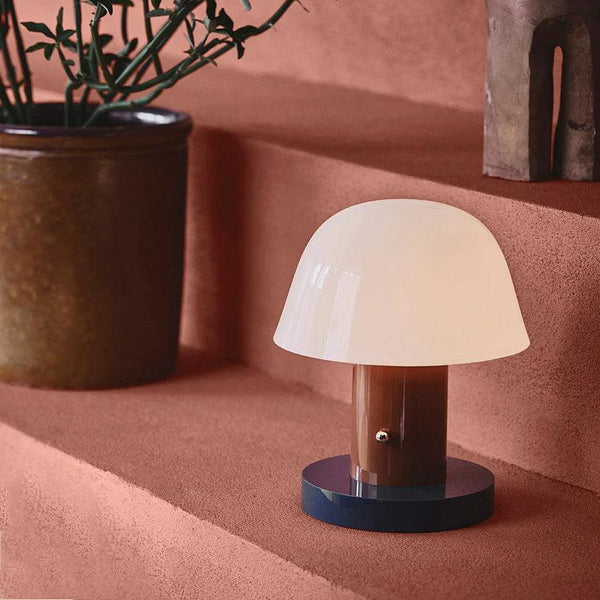 mushroom cordless led table lamp touch control rechargeable