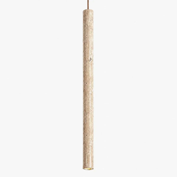 natural travertine cylinder pendant light for bedroom
