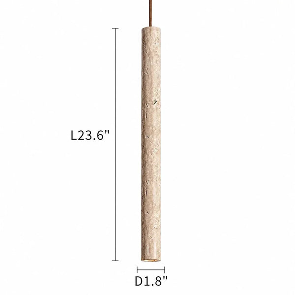 natural travertine cylinder pendant light for bedroom