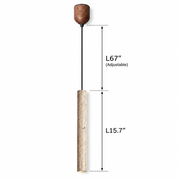 natural travertine cylinder pendant light for bedroom