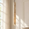 natural travertine cylinder pendant light for bedroom