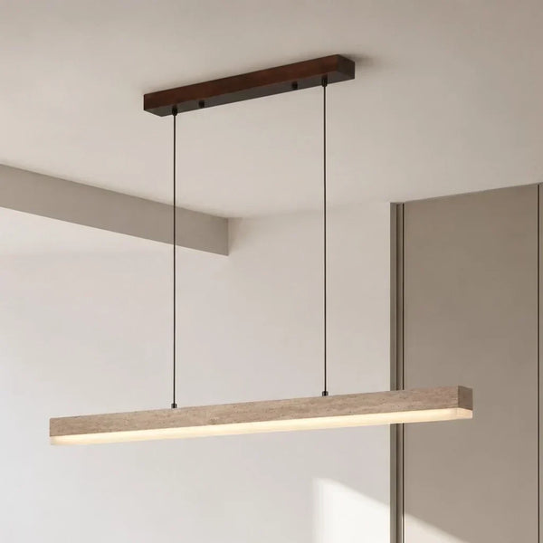 natural travertine linear pendant light