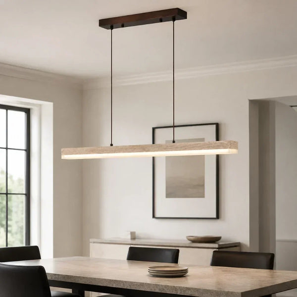 natural travertine linear pendant light