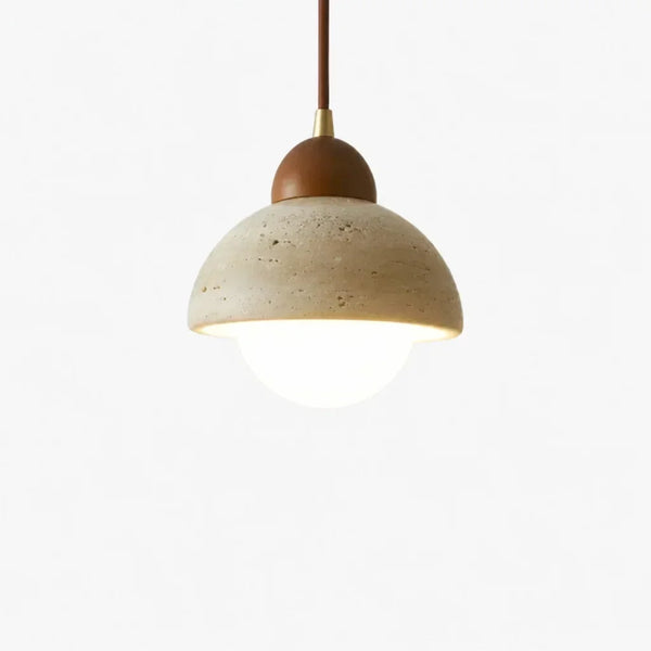 natural travertine stone dome pendant light