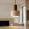 natural travertine stone dome pendant light