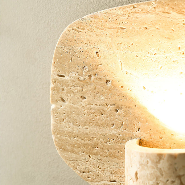 natural yellow travertine cylinder wall sconce