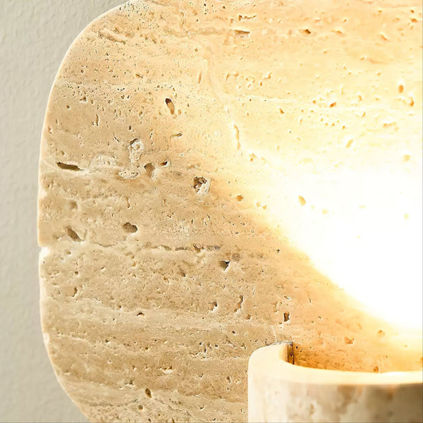 natural yellow travertine cylinder wall sconce