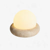 neutral travertine glass globe led table lamp