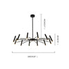 Linear Sputnik Chandelier Black Metal 12 Light Modern Hanging Lights