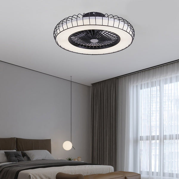 Nordic Invisible Fan Blades Stepless Dimming Integrated Ceiling Fan Lamp