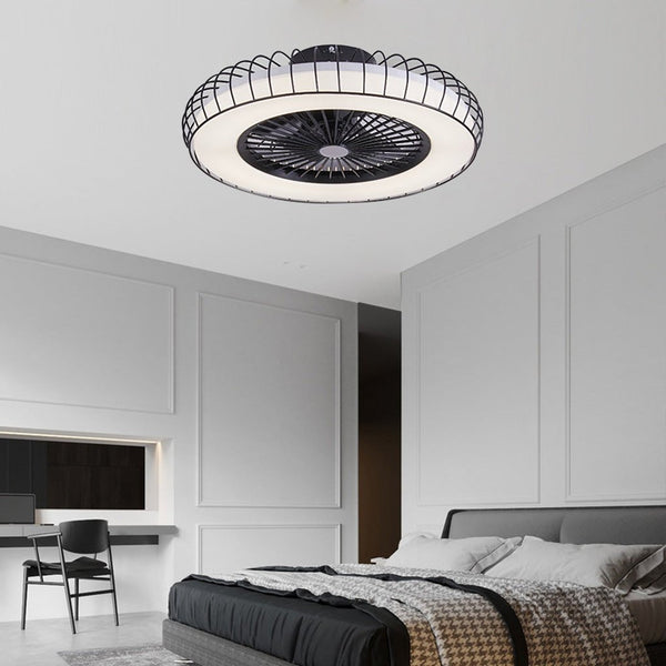 Nordic Invisible Fan Blades Stepless Dimming Integrated Ceiling Fan Lamp