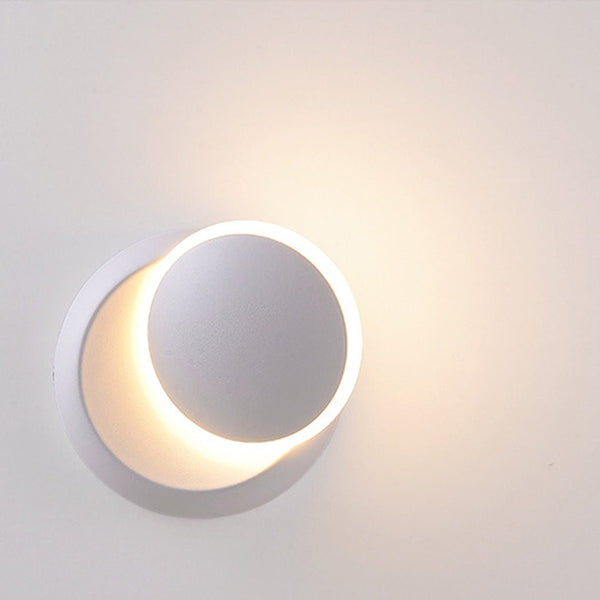 Nordic Minimalist Led Rotatable Round Wall Lights For Living Room Dining Room Cafe
