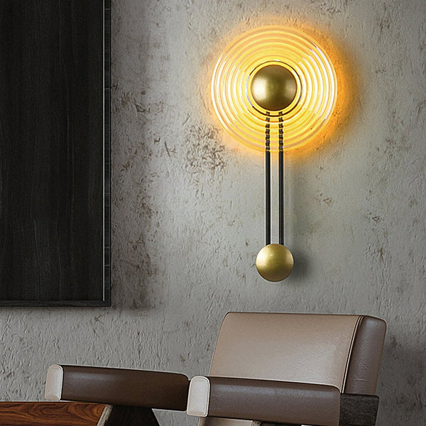 Nordic Unique Corrugated Ripple Glass Ins Aisle Bedside Decorative Led Wall Lamp