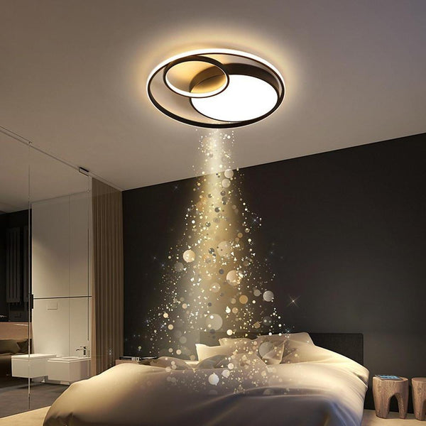 Modern Led Three Circle Ceiling Light Round Flush Mount Lighting Fixture