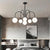 Sputnik Multi Light White Ball Glass Shade Pendant Lights Gold Black Curved Linear Chandelier