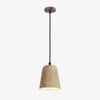 organic travertine wood pendant light