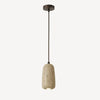 organic travertine wood pendant light