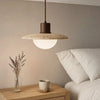 organic travertine wood pendant light