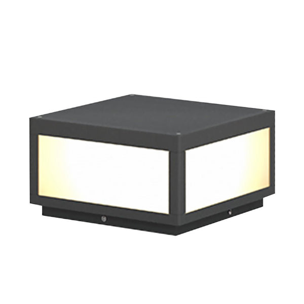 Black Square Cube Outdoor Post Led Pier Mount Light