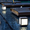 Black Square Cube Outdoor Post Led Pier Mount Light