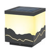 Outdoor Fence Post Light Solar Waterproof Led Mountains Peaks Landscape Decorative Lighting