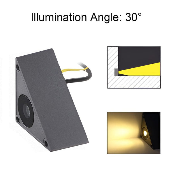 Triangle In Wall Step Lights 110 220V Led Outdoor Wall Mounted Stairs Lights For Courtyard Garden