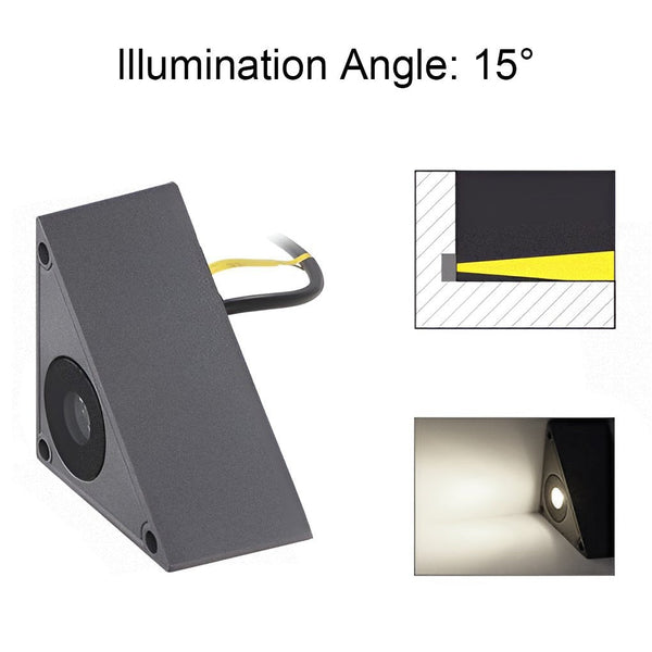 Triangle In Wall Step Lights 110 220V Led Outdoor Wall Mounted Stairs Lights For Courtyard Garden
