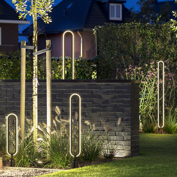Outdoor Modern Minimalist Waterproof Oval Ring Courtyard Landscape Lighting Lamp