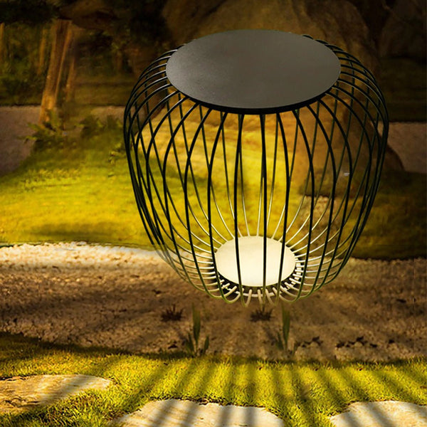 Outdoor Waterproof Cage Shape Stool Table Lamp Led Landscape Lighting Courtyard Lamp