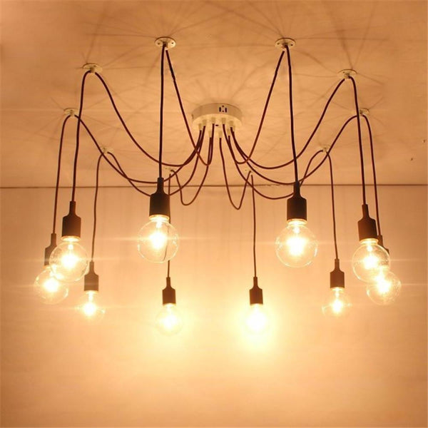Cluster Spider Pendant Lighting 10 Heads Diy Adjustable Ceiling Lights