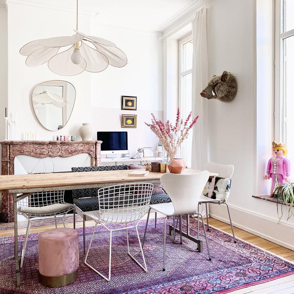 petal fabric pendant light gold metal for dining room bedroom