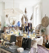 petal fabric pendant light gold metal for dining room bedroom