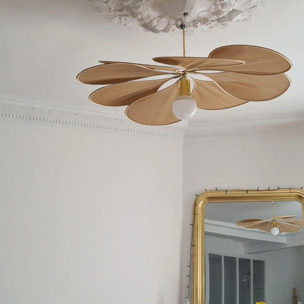 petal fabric pendant light gold metal for dining room bedroom