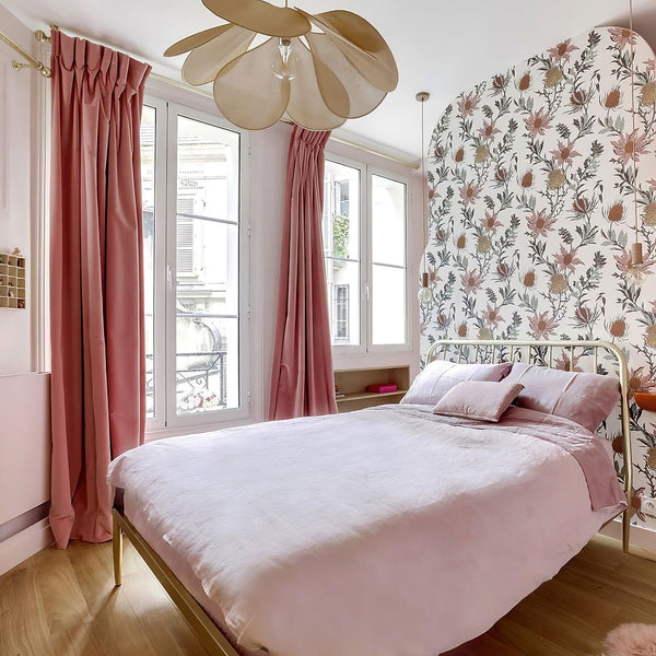 petal fabric pendant light gold metal for dining room bedroom