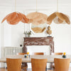petal fabric pendant light gold metal for dining room bedroom