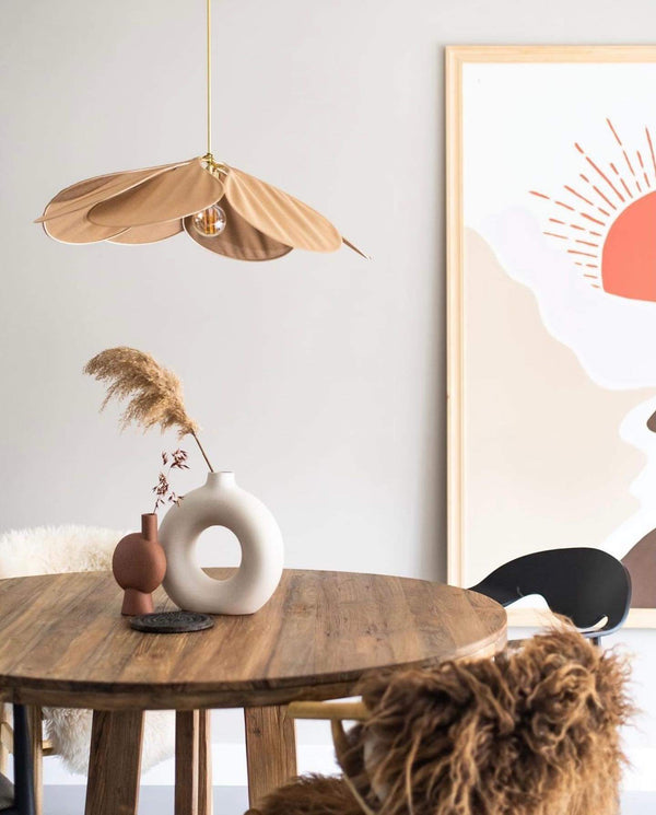 petal fabric pendant light gold metal for dining room bedroom