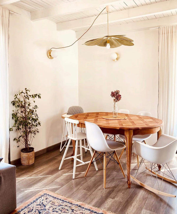 petal fabric pendant light gold metal for dining room bedroom