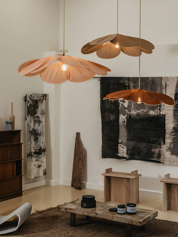 petal fabric pendant light gold metal for dining room bedroom