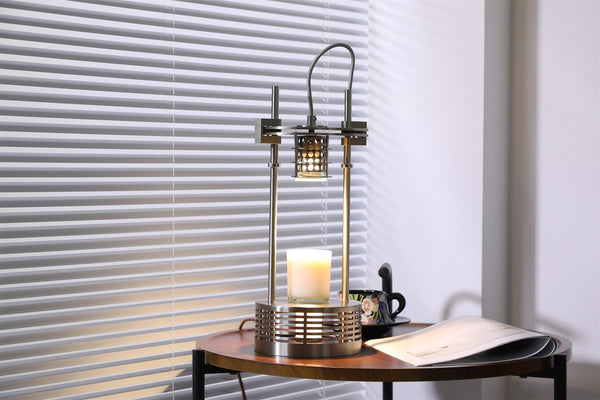 polished stainless steel aroma table lamp