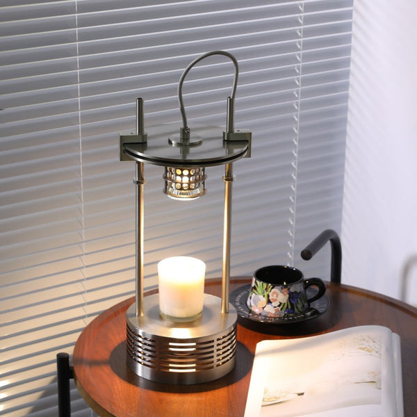 polished stainless steel aroma table lamp