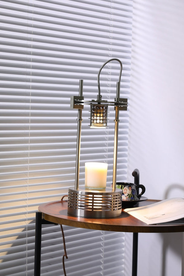 polished stainless steel aroma table lamp