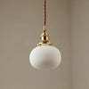 Art Deco Porcelain Pendant Light with Brass Fittings for Kitchen Island and Dining Room