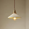 Art Deco Porcelain Pendant Light with Brass Fittings for Kitchen Island and Dining Room