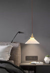 Art Deco Porcelain Pendant Light with Brass Fittings for Kitchen Island and Dining Room
