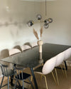 Orb Glass Pendant Light with Brass Accents for Dining Room and Kitchen Island