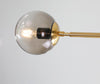 Orb Glass Pendant Light with Brass Accents for Dining Room and Kitchen Island