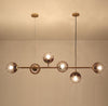 Orb Glass Pendant Light with Brass Accents for Dining Room and Kitchen Island