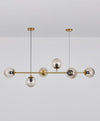 Orb Glass Pendant Light with Brass Accents for Dining Room and Kitchen Island